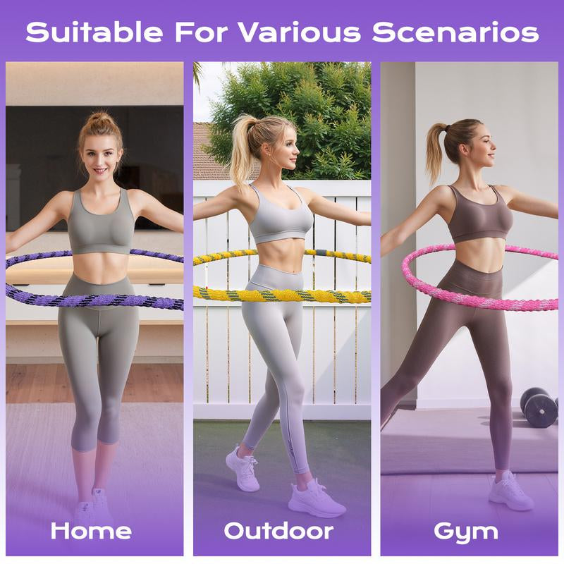 【HOLIDAY HAUL】 Hula Hoop with 3.3Lb Alloy Soft Spring, Full Body Workout, Boost Coordination & Flexibility,Waist-Friendly No Jam, Quiet, Easy & Convenient Home Fitness, Double Connection Anti-Break Design, Exercise Equipment