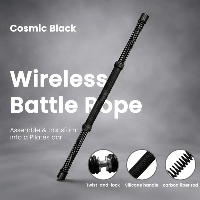 [Christmas Gift]2-In-1 Detachable Ropeless Battle Ropes&Fitbar,Pilates Barcardio Trainer for Home Gym-Quiet Portable Steel Handle Construction Compact Premium Material Ideal for Fitness Enthusiasts Workout Equipment Training Strength,Holiday