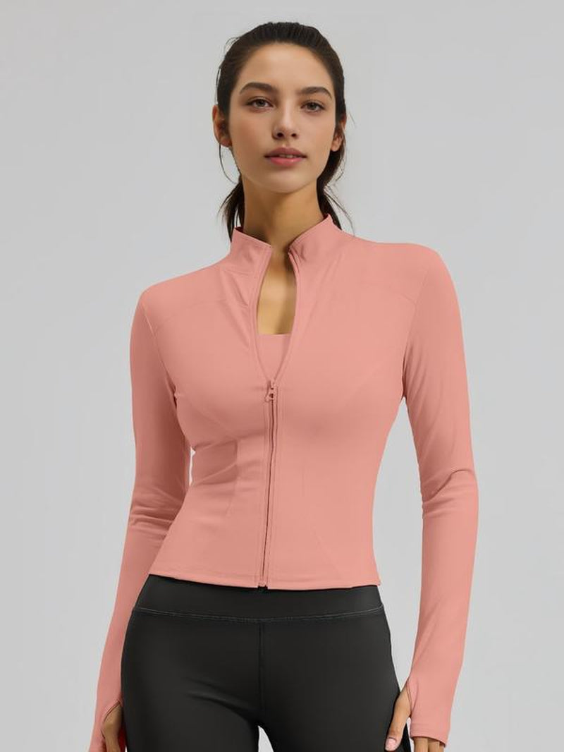 Zipper Sport Jacket Slim Fit for Exercise & Casual Wear, Lightweight Yoga Tennis Workout Coat, Gym Fitness Clothing, Pickleball Apparel