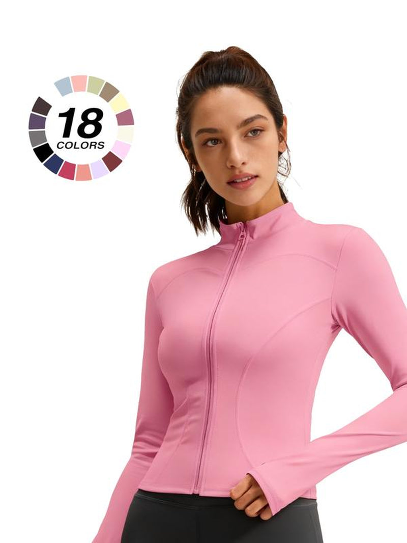 Zipper Sport Jacket Slim Fit for Exercise & Casual Wear, Lightweight Yoga Tennis Workout Coat, Gym Fitness Clothing, Pickleball Apparel