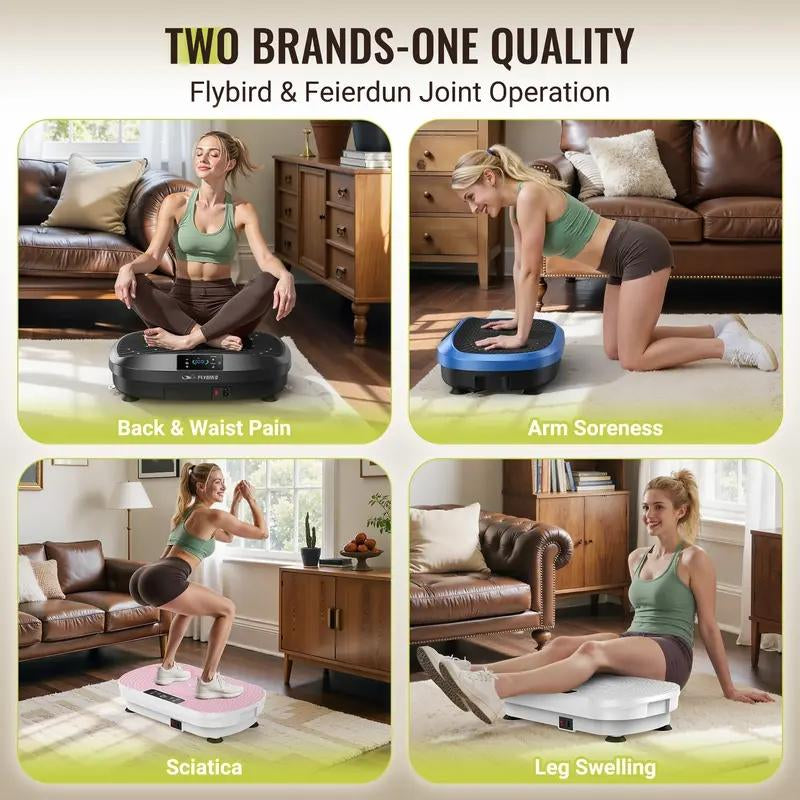 【FLYBIRD&FEIERDUN] Vibration Plate Exercise Machine, 330/340 Lbs Capacity Lymphatic Drainage Machine with LED Touch Screen & Remote Control, Full Body Workout for Home Gym, with 2 Resistance Bands #Tiktokshopholidayhaul #Christmastiktok