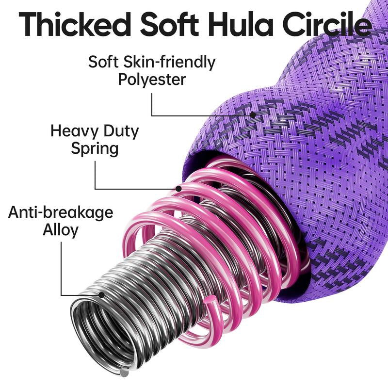 【HOLIDAY HAUL】 Hula Hoop with 3.3Lb Alloy Soft Spring, Full Body Workout, Boost Coordination & Flexibility,Waist-Friendly No Jam, Quiet, Easy & Convenient Home Fitness, Double Connection Anti-Break Design, Exercise Equipment